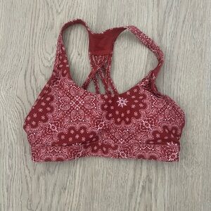 Lorna Jane Women's Red Paisley Sports Bra